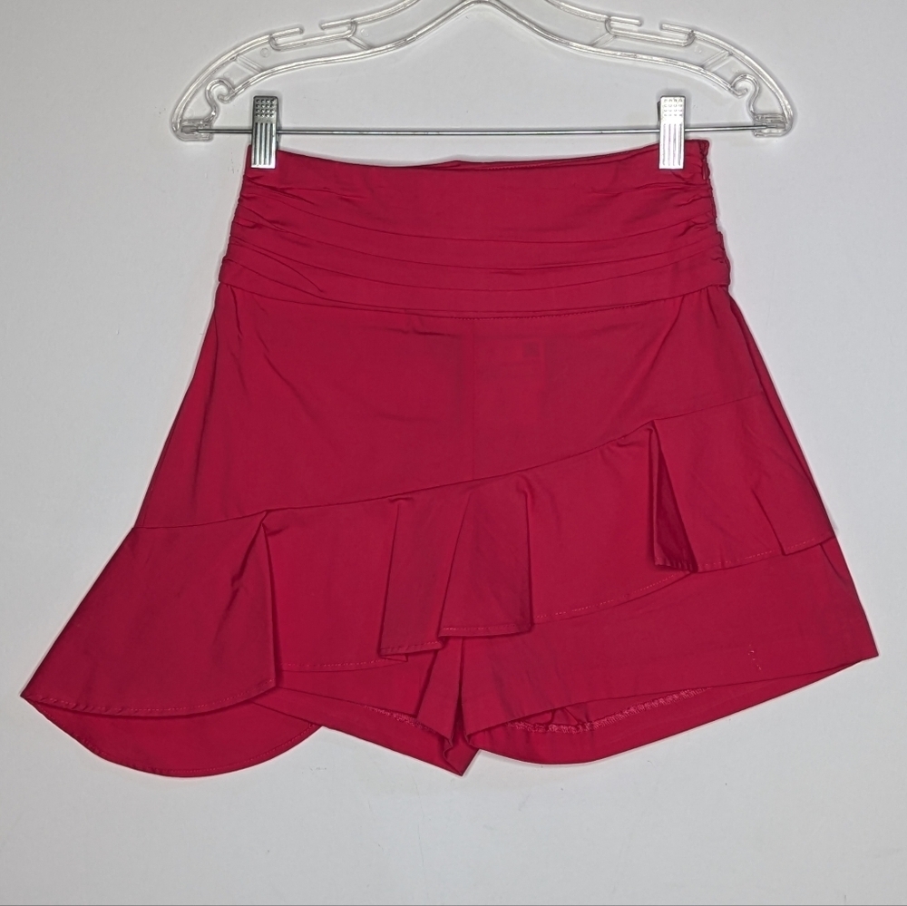 NWT Zara Pink Ruffle Cotton Blend Shorts XS